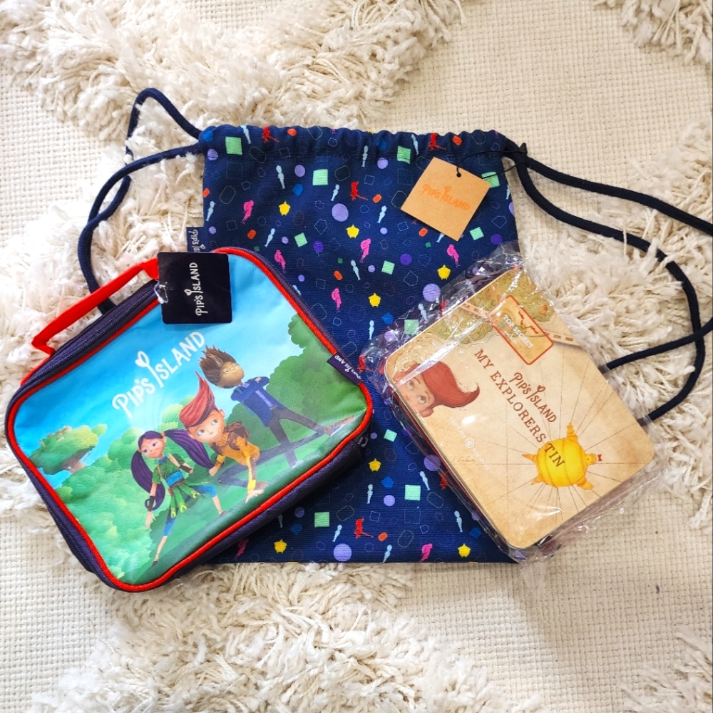 🆕️ Pip's Island backpack, lunchbox, and storage box